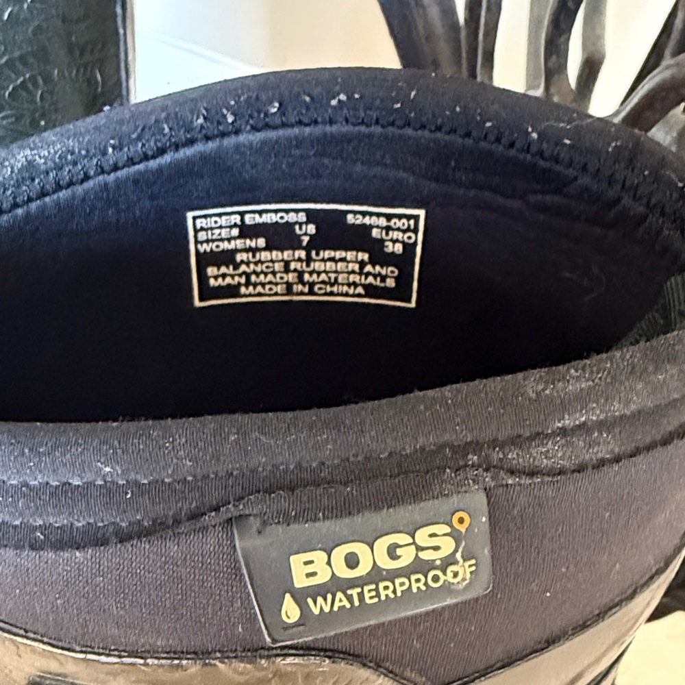 Bogs Rider Emboss  Waterproof Boots Women’s Size 7
Black - Picture 4 of 7